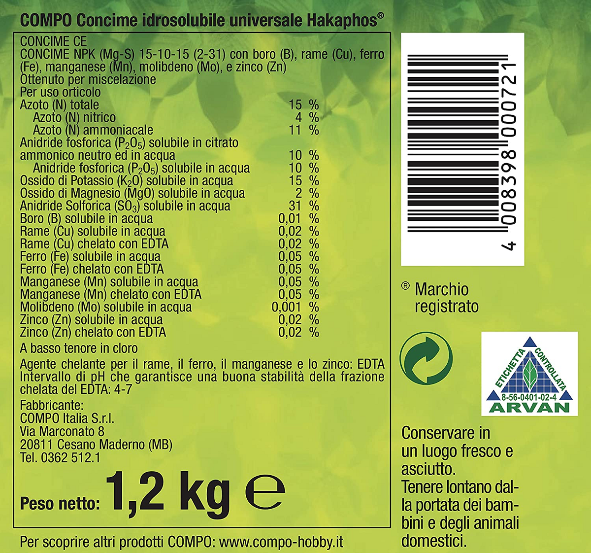 COMPO Concime Idrosolubile Universale tripla azione - immagine 3